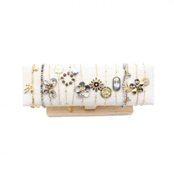 copy of Pack de 12 bracelets acier - argenté noir